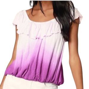 Free People Cora Lee Pink Tie Dye Off the Shoulder Top Womens Size XS